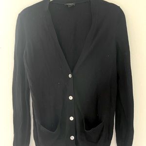 Black wool cashmere cardigan